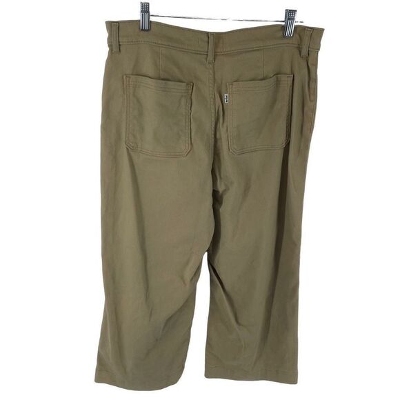 Levi's Women's Ribcage Wide Leg Crop Pants High Waisted Casual Khaki Size 32 - Picture 6 of 12